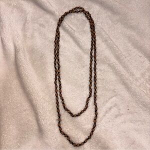 wood and plastic bead necklace